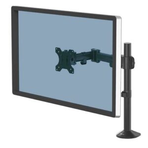 fellowes reflex brazo para monitor individual hasta 8kg ajustable en altura y profundidad sistema de gestion de cable color negro