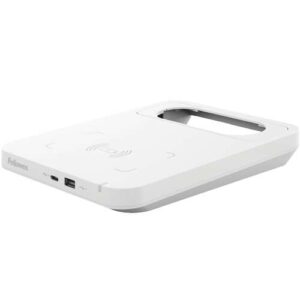 fellowes tallo cargador inalambrico 2 puertos usb carga rapida color blanco