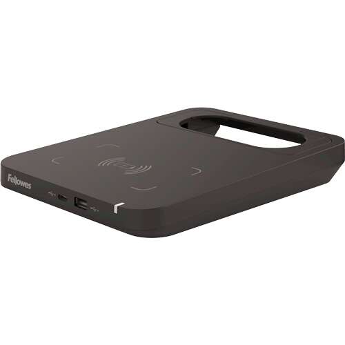 fellowes tallo cargador inalambrico 2 puertos usb carga rapida color negro