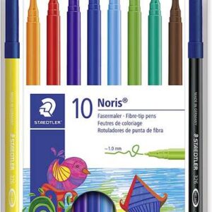 staedtler 326 pack de 10 rotuladores punta de fibra trazo 1.0mm aprox resistente a la presion tinta a base de agua antisecado colores surtidos