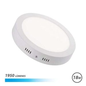 elbat downlight de pared led 18w 1950lm forma circular 225mm 6500k luz fria