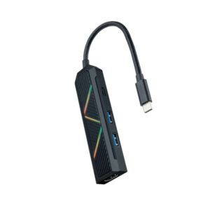 nanocable 4 en 1 hub usb c 3.0 con 2x usb a 3.0, 1x usb c pd, 1x hdmi carcasa de aluminio cable de 0.15m