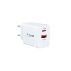 tooq cargador de pared usb 3.0 18w, usb c 20w carga rapida color blanco