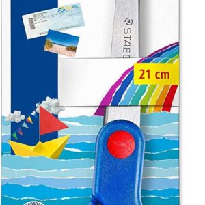 staedtler noris 965 tijera escolar para niños acero inoxidable suave y ergonomica corte de calidad longitud 21cm