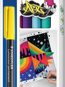 staedtler lumocolor 318 c6 pack de 6 rotuladores permanentes trazo de 0.6mm aprox secado rapido colores surtidos