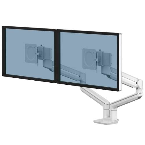 fellowes tallo brazo para monitor doble brazo giratorio de 270º sistema con muelle de gas hasta 9kg color blanco