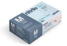 santex nitriflex blue pack de 100 guantes de nitrilo para examen talla m 3.5 gramos sin polvo libre de latex no esteriles color azul
