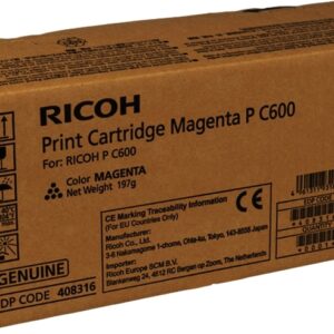 ricoh pc600 magenta cartucho de toner original 408316/p c600m