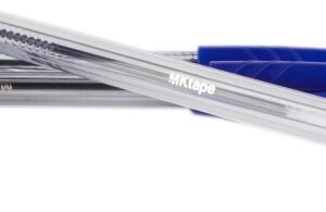 mktape pack de 36 boligrafos triangulares de bola punta redonda de 1.0mm escritura suave color azul
