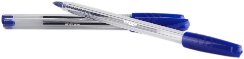 mktape pack de 36 boligrafos triangulares de bola punta redonda de 1.0mm escritura suave color azul