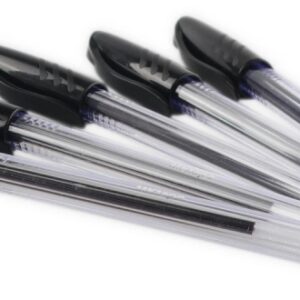 mktape pack de 36 boligrafos triangulares de bola punta redonda de 1.0mm escritura suave color negro