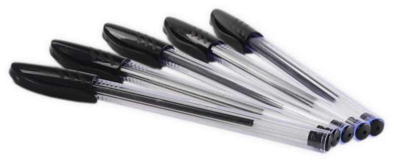 mktape pack de 36 boligrafos triangulares de bola punta redonda de 1.0mm escritura suave color negro