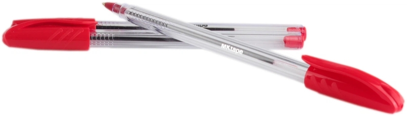 mktape pack de 36 boligrafos triangulares de bola punta redonda de 1.0mm escritura suave color rojo