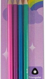 mktape pack de 4 lapices triangulares de colores mina de 3,0mm resistencia a la rotura colores pastel