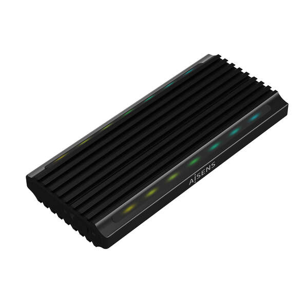 aisens caja externa m.2 (ngff) para ssd m.2 sata/nvme a usb3.1 gen2 color negro