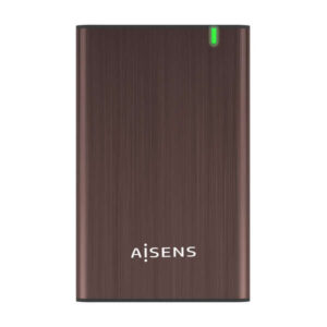 aisens caja externa 2.5″ para discos duros 9.5mm sata i, ii y iii a usb 3.0/usb 3.1 gen1 color marrón