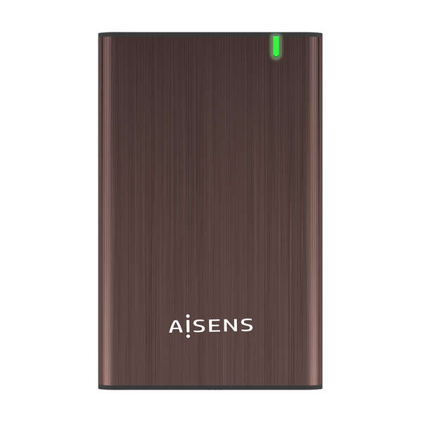 aisens caja externa 2.5″ para discos duros 9.5mm sata i, ii y iii a usb 3.0/usb 3.1 gen1 color marrón