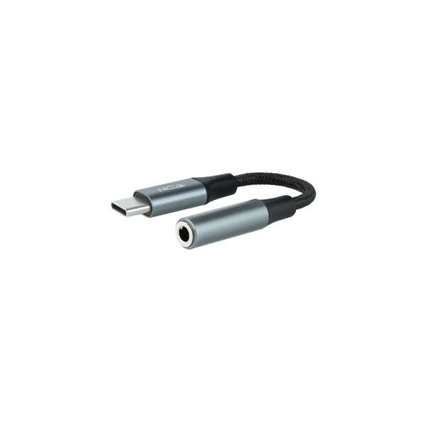 nanocable cable adaptador audio jack 3.5mm hembra a usb c macho cable acabado en nylon conectores de aluminio longitud 0.11m