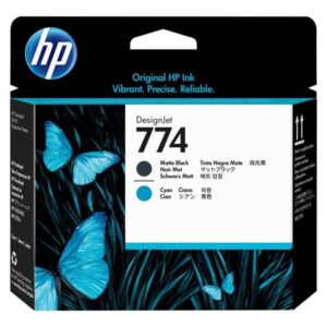 hp 774 cabezal de impresion original negro mate, cyan p2w01a