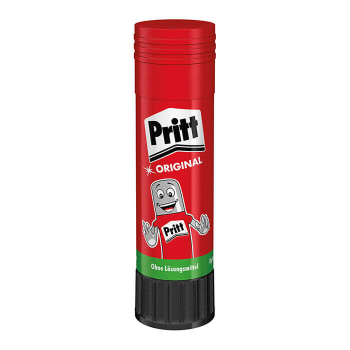 pritt barra de pegamento mediano 22grs sin disolventes 97% de ingredientes naturales lavable a 20ºc seguro para niños