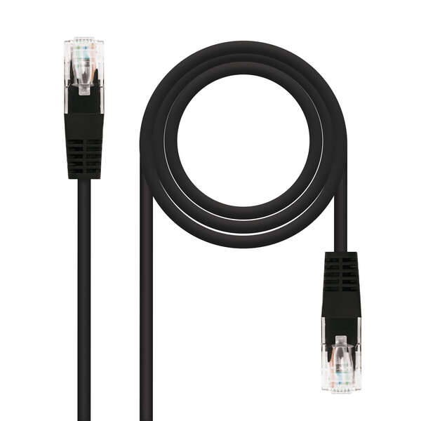 nanocable cable red latiguillo cat.6 utp awg24 0.5m color negro