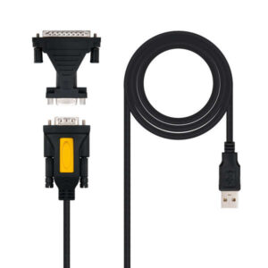 nanocable conversor usb a serie impresoras tipo a/m rs232 db9/m db25/m 1,8 m color negro
