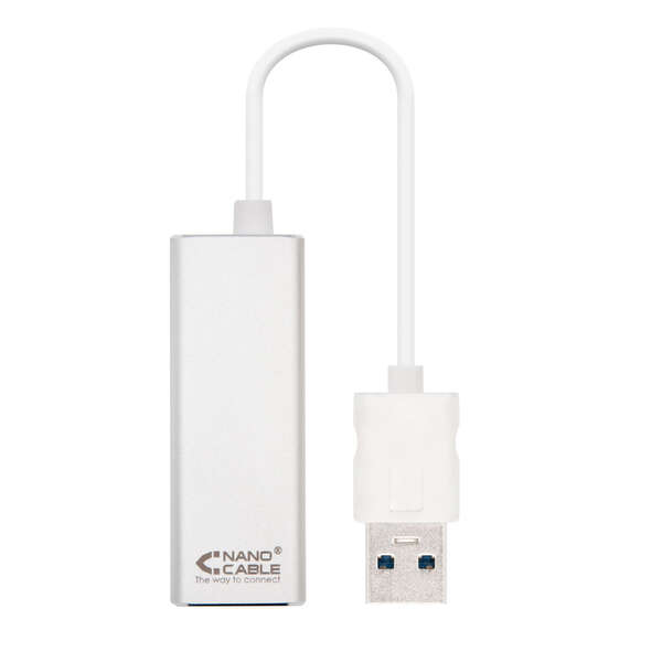 nanocable conversor usb 3.0 a ethernet gigabit 10/100/1000 mbps 15cm color aluminio
