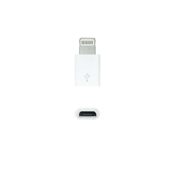 nanocable adaptador lightning a micro usb lightning/m micro b/h color blanco