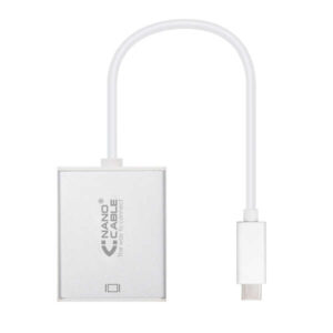 nanocable conversor usb c a vga. usb c/m vga/h aluminio 10 cm color gris
