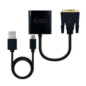 nanocable conversor dvi 24+1/m a vga hdb15/h 10 cm color negro
