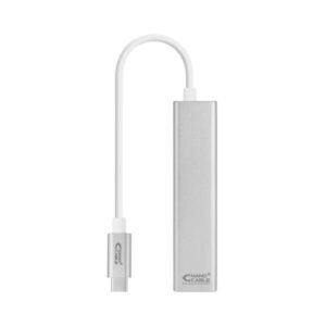 nanocable conversor usb c a ethernet gigabit + 3xusb 3.0 aluminio 15 cm color plata