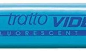 tratto video marcador fluorescente punta biselada tinta base de agua secado rapido color azul fluorescente