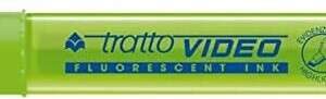 tratto video marcador fluorescente punta biselada tinta base de agua secado rapido color verde lima fluorescente