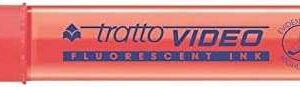 tratto video marcador fluorescente punta biselada tinta base de agua secado rapido color rojo fluorescente
