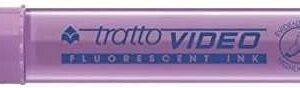 tratto video marcador fluorescente punta biselada tinta base de agua secado rapido color lila fluorescente