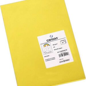 canson guarro pack de 50 cartulinas iris a4 de 185g 21x29.7cm color amarillo canario