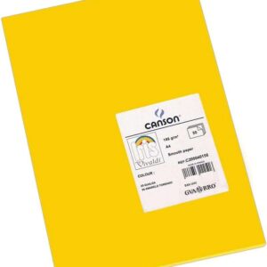 canson guarro pack de 50 cartulinas iris a4 de 185g 21x29.7cm color gualda