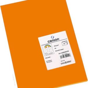 canson guarro pack de 50 cartulinas iris a4 de 185g 21x29.7cm color naranja