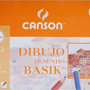 canson minipack de 10 hojas de dibujo basik liso a3 29,7x42cm 130g color blanco