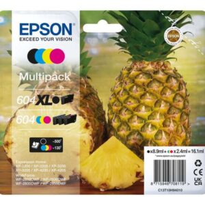 epson 604xl/604 pack de 4 cartuchos de tinta originales c13t10h94010