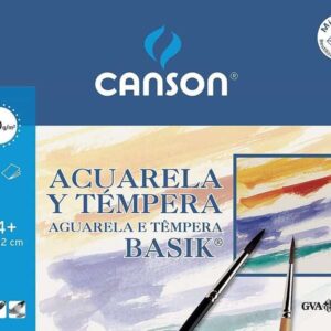 canson acuarela basik minipack de 6 hojas a4+ 370gr muy bien encolado de grano ligero color blanco