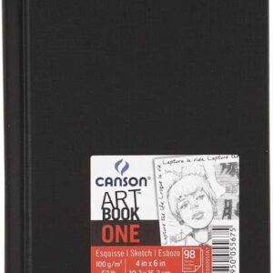canson sketch one fino cuaderno de dibujo con 98 hojas 100g 10.1x15.2cm color blanco