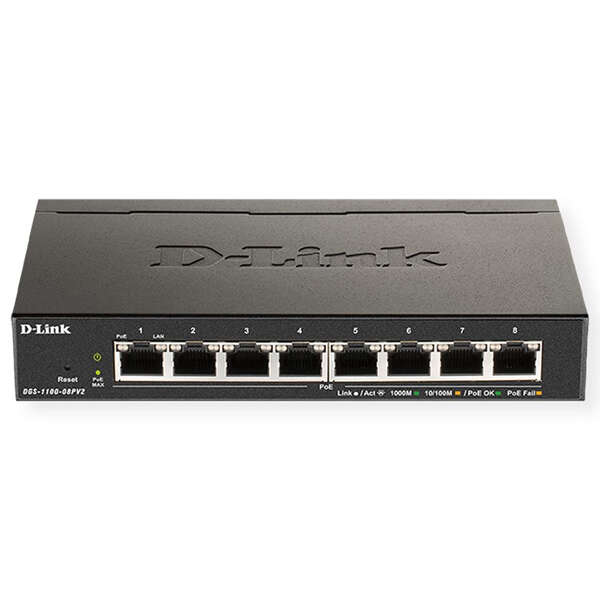 d link switch semigestionable 8 puertos gigabit poe