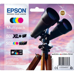epson 502xl/502 pack de 4 cartuchos de tinta originales c13t02w94010