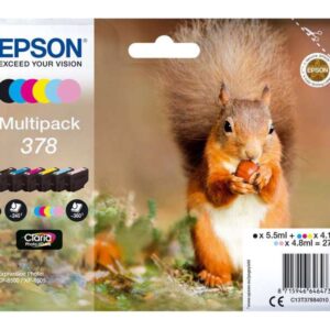 epson 378 pack de 6 cartuchos de tinta originales c13t37884010