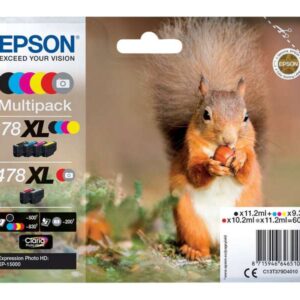 epson 378xl/478xl pack de 6 cartuchos de tinta originales c13t379d4010