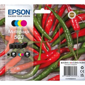 epson 503 pack de 4 cartuchos de tinta originales c13t09q64010