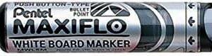 pentel maxiflo rotulador para pizarra blanca regulacion del flujo de tinta punta redonda ancho de linea 2,5mm 50% de materiales reciclados color negro