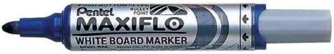 pentel maxiflo rotulador para pizarra blanca regulacion del flujo de tinta punta redonda ancho de linea 2,5mm 50% de materiales reciclados color azul