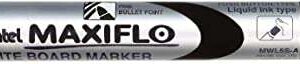 pentel maxiflo rotulador para pizarra blanca regulacion del flujo de tinta punta de bala ancho de linea 2mm 50% de materiales reciclados color negro